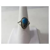 Pawn Sterling sz7.5 Ring w/ Turquoise Stone