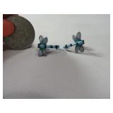 Blue DragonFly Earrings "1000 Flowers Jewelry"
