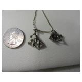 Sterling 21" Necklace w/ Bear & BearBack Charms