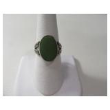 Pawn sz8ish Ring w/ Greenish Stone