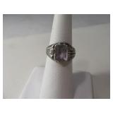 Sterling sz5.5 Ring w/ Translucent Purple Stone