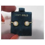 Pearl/14kt Prong Earrings