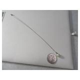 14kt White 15" Gold  Necklace w/ Pearl? Pendant
