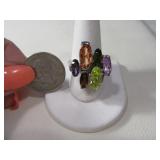 18ktGF GoldFilled sz9.5 Ring w/ 6 Colored Stones