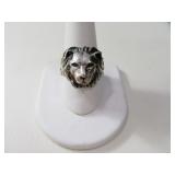 Silver "950" sz10 Ring w/ TIGER Head Enscribing