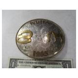 1985 SterlingOverlay Horse Trophy Belt Buckle $$