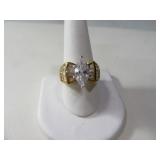 18ktGF Gold Plated sz9.25 Ring w/ Large BlingStone
