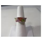 18ktGE Gold Plated sz5.25 Ring w/ Colored Stones
