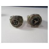 (2) Large Mens sz10.25 Rings w/ Heavy Fronts