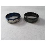 (2) sz11.5 Mens Modern Classy Rings Blue/Black