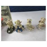 (4) BOYDS BEARS 3" Figurines groupEE