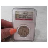 1918s US Silver Walking Half Dollar Coin Cased