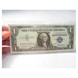 1957 $1 Blue Seal UNCirculated Bill Certificate