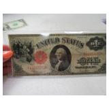 1917 RED Seal Large Note $1 Nice Currency