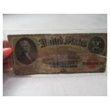 1917 Red Seal $2 Large Size Currency Note Torn/Int