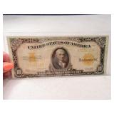 1922 Gold Seal LargeSize $10 Bill RARE Nice