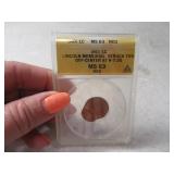 Off Center MIS HIT Graded MS63 US Cent Penny Coin