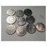 (10) asst IKE $1 Eisenhower Coins
