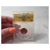 Graded MS63 MisHit OFF CENTER Lincoln Cent Penny