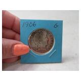 1906 Silver BARBER US Half Dollar Coin
