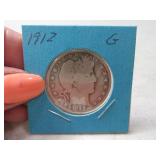 1912 Silver BARBER US Half Dollar Coin