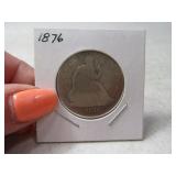 1876 Silver SEATED LIBERTY Half Dollar Coin