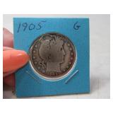 1905 Barber Half Dollar Coin