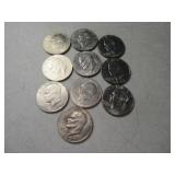 (10) asst IKE $1 Eisenhower Coins