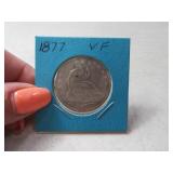 1877 Seated Liberty Half Dollar XF