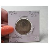 1956 1 Gulden Netherlands Silver Coin