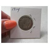 1914 Barber Quarter Coin