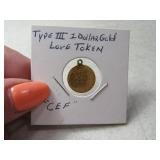 Type IIII Two Dollar LOVE Token "CEF" Coin