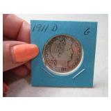 1911-d Barber Half Dollar Coin