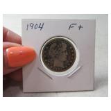 1904 Barber Quarter Fine+