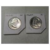 (2) Franklin Half Dollars UNCirculated 63d