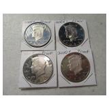 (4) Proof Kennedy Half Dolllars "A"