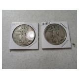 (2) Walking Liberty Half Dollars 1918s/1936s