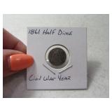 1861 Civil War Era Half Dime Coin