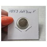 1853 Half Dime w/ Arrows SeatedLiberty FINE