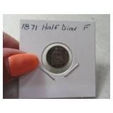 1871 Half Dime Seated Liberty FINE
