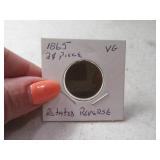 1865 TwoCent Piece ROTATED REVERSE "VG"