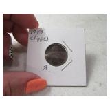 1945 Error One Cent Penny "Clipped Planchet" Coin