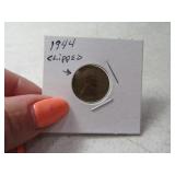 Mishit 1944 Penny w/ Clipped Planchet Coin Cent