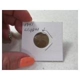 1941 One Cent Penny MisPrint "Clipped Planchet"