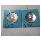 (2) 2008 Kennedy Half Dollars NIFC P&D