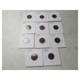 (11) Early Date 1880-1890 Indian Head Cents Coins