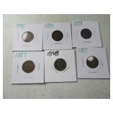(6) Indian Head asst Pennies Cents Coins