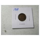 1909 Indian Head Penny Cent Coin