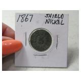 1867 US Shield Nickel RARE Coin
