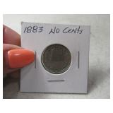1883 "NO CENTS" Liberty Nickel Coin